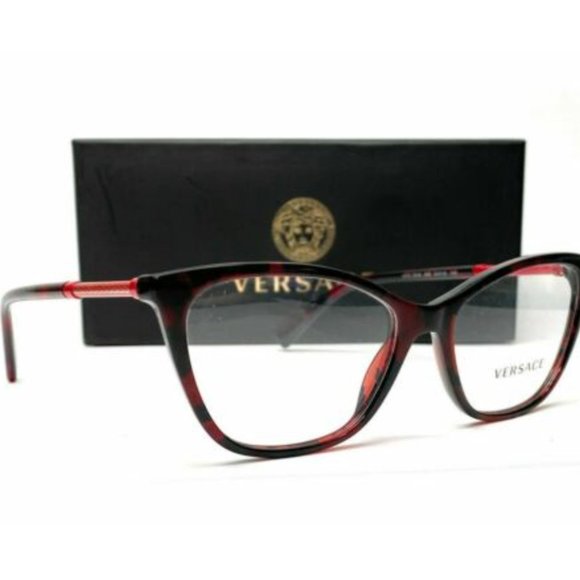 Versace Women\'s Red Havana Cat Eye Eyeglasses! main image 2